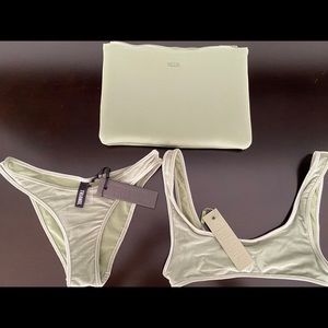 Brand New X-Small Velvet Triangl Bikini, Green